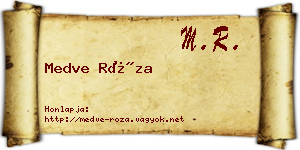 Medve Róza névjegykártya